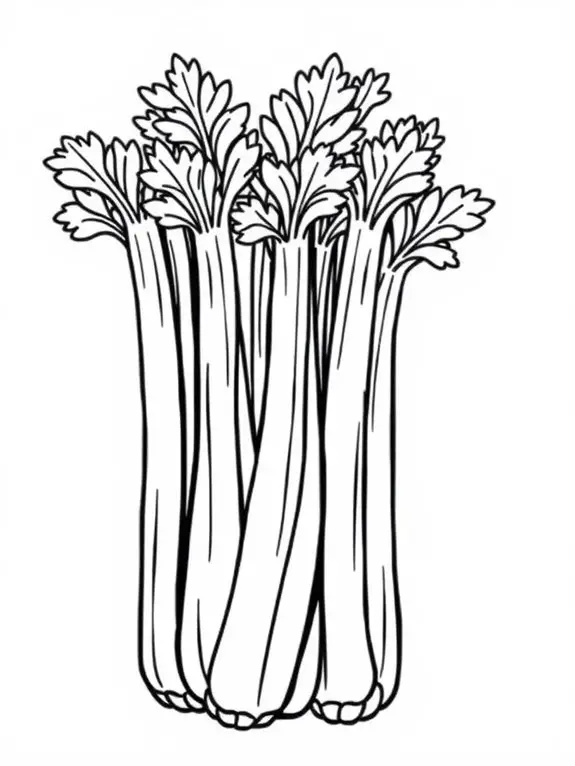 celery line art illustration