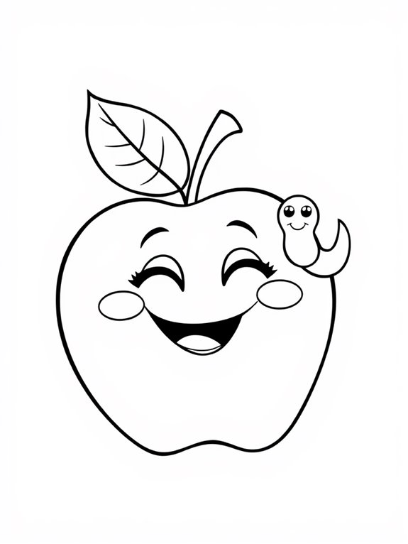 cheerful apple coloring activity