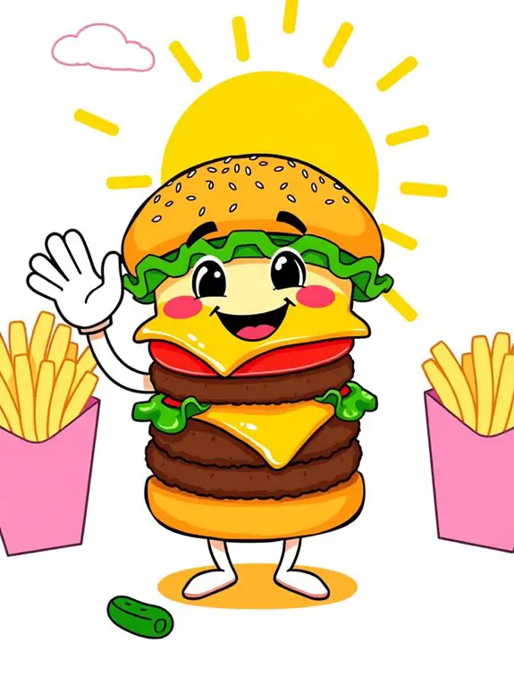 cheeseburger cartoon character illustration