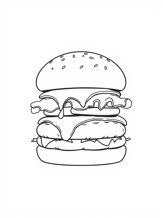 cheeseburger simple line art