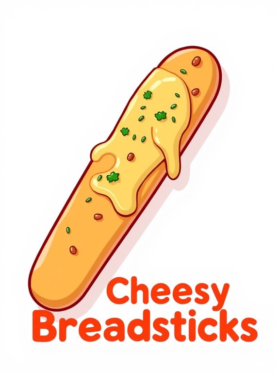 cheesy breadstick graphic illustration