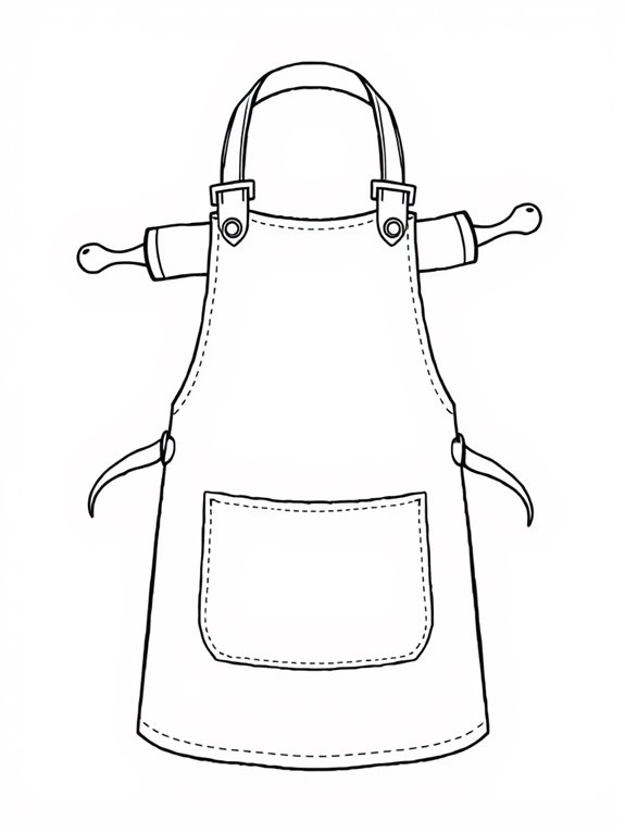 chef apron coloring page