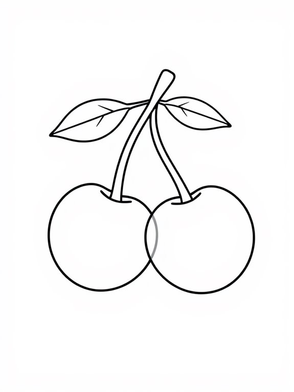 cherry coloring page design