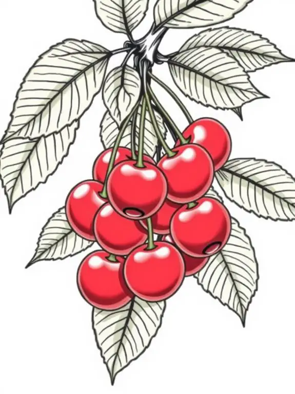 cherry coloring page design