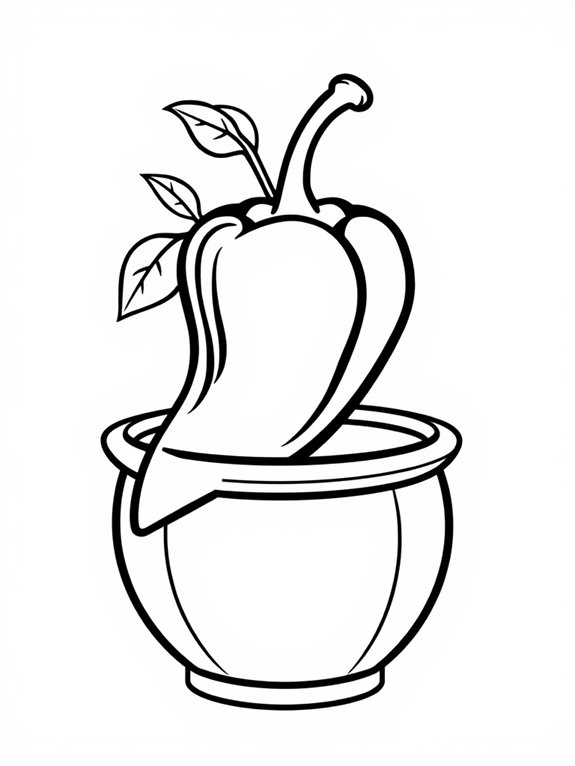 chili pepper coloring page