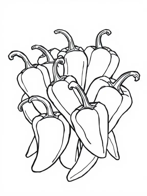 chili pepper coloring page