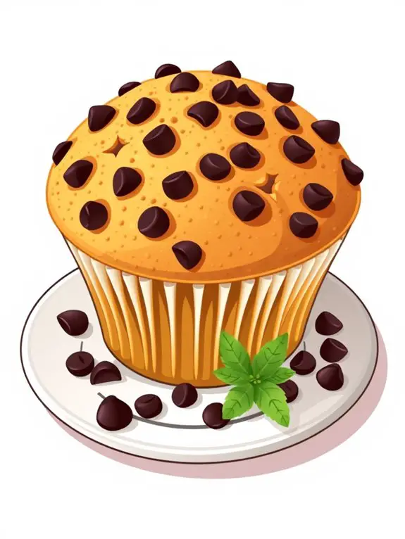 chocolate chip muffin illustration
