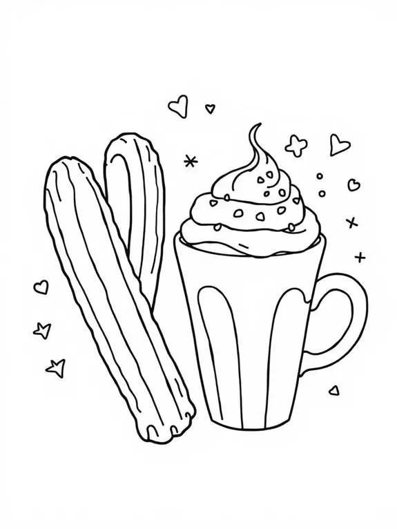 churro and hot chocolate
