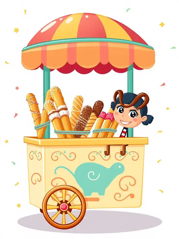 churro cart vector illustration