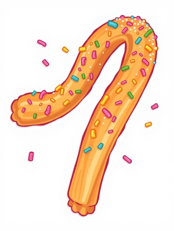 churro decorated with sprinkles