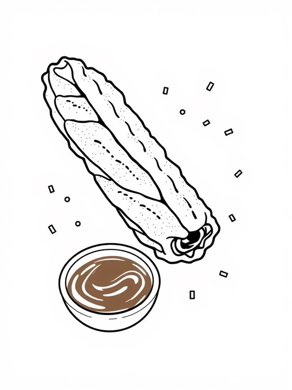 churro themed coloring page