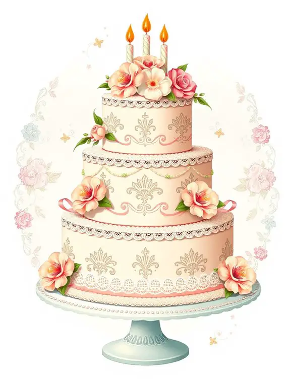 classic retro cake illustration