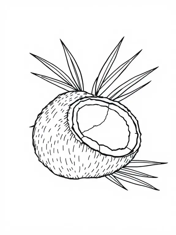coconut themed coloring activity