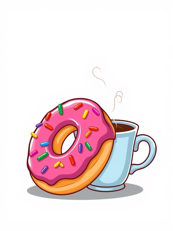 coffee and donut clipart