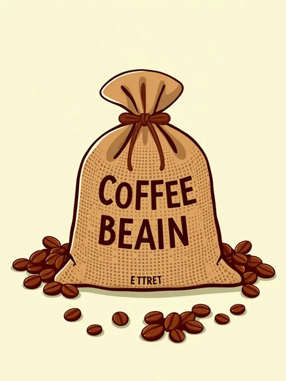 coffee bean bag illustration