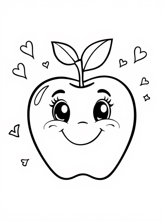 colorful apple cartoon drawing