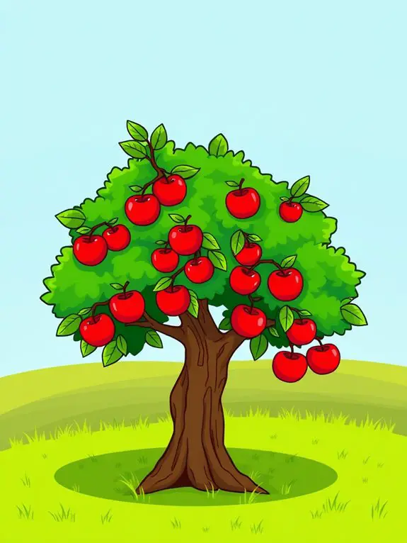 colorful apple tree illustration