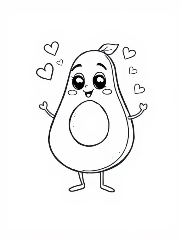 colorful avocado cartoon page