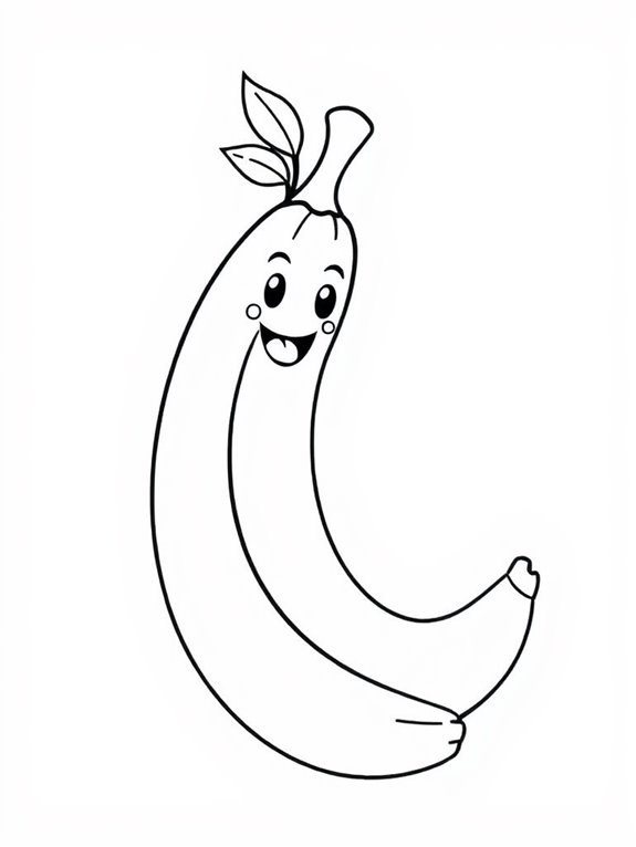 colorful banana coloring page