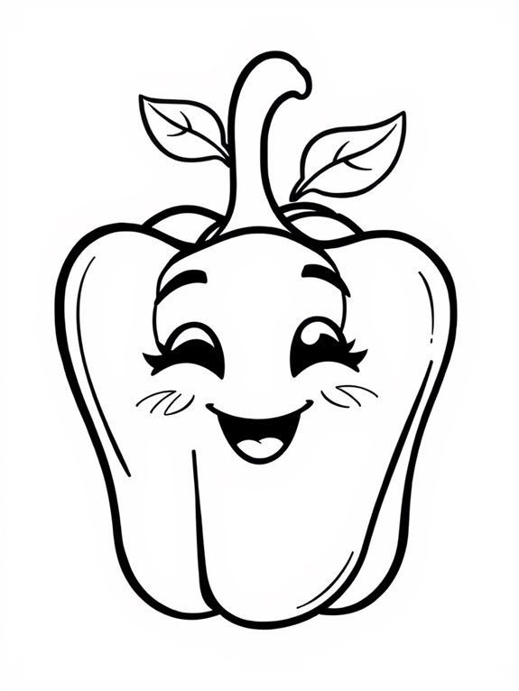 colorful bell pepper cartoon