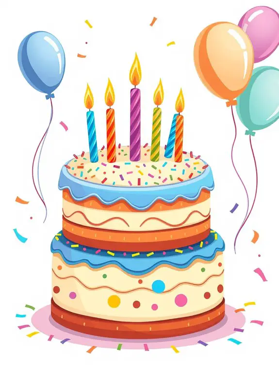 colorful birthday cake clipart