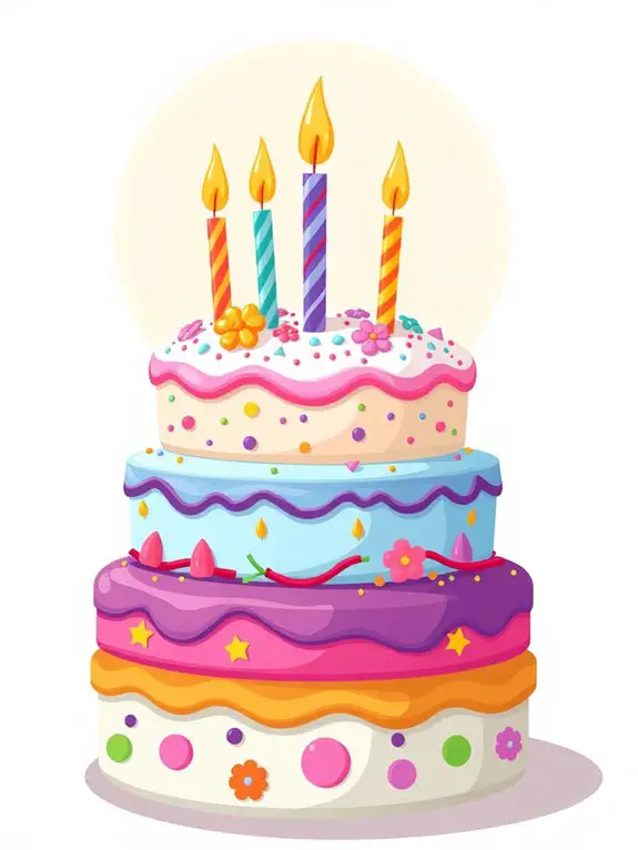colorful cake with candles