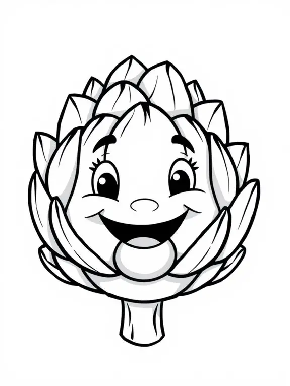 colorful cartoon artichoke illustration