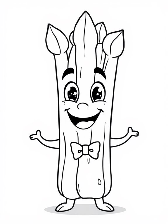colorful cartoon asparagus illustration