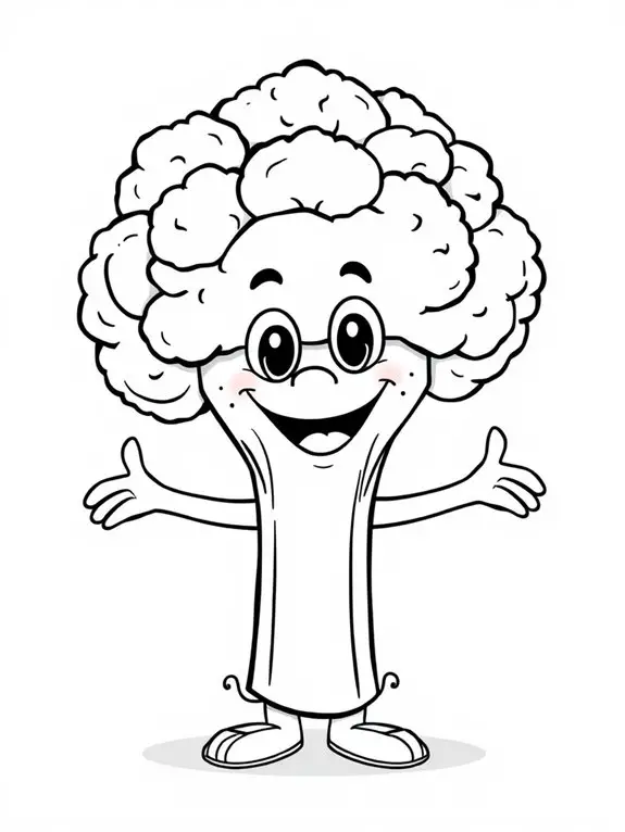 colorful cartoon broccoli illustration