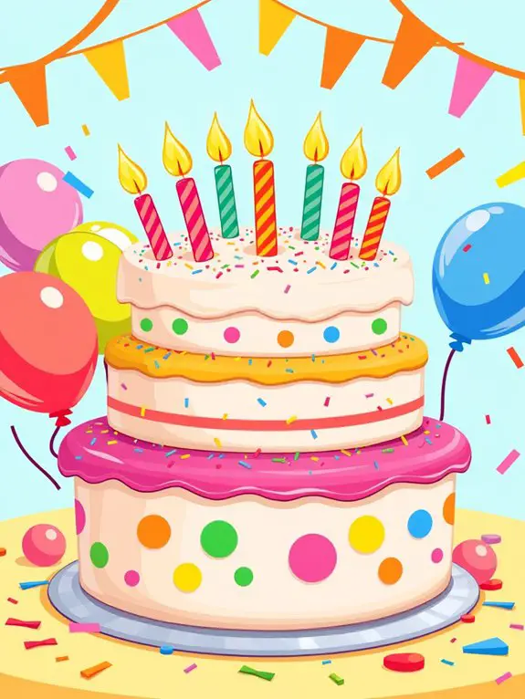colorful cartoon cake illustration