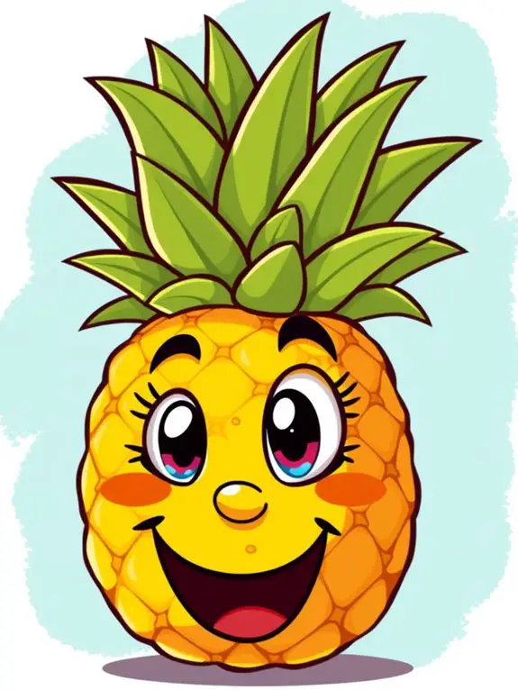 colorful cartoon pineapple illustration