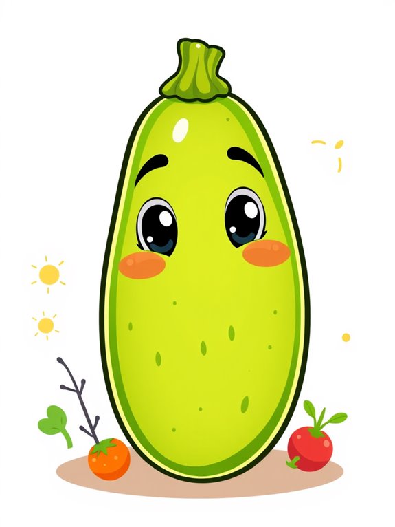 colorful cartoon zucchini illustration