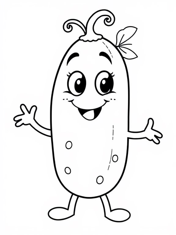 colorful cartoon zucchini illustration