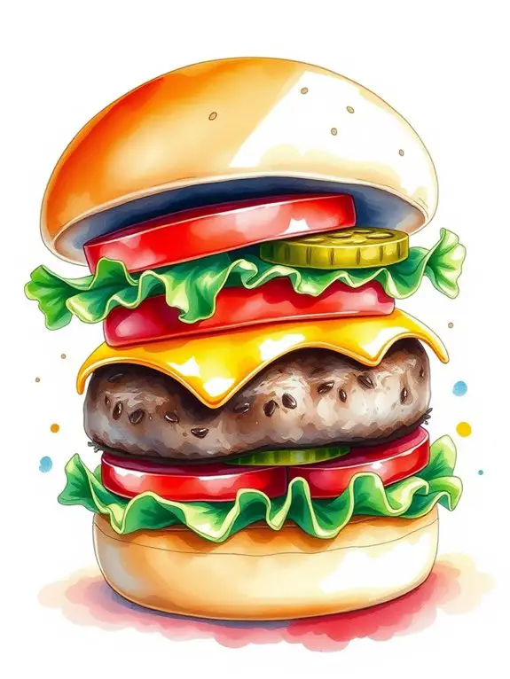 colorful cheeseburger artwork creation