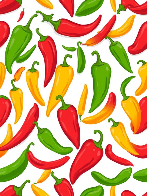 colorful chili pepper design