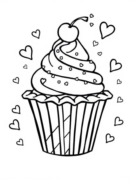 colorful cupcake coloring activity