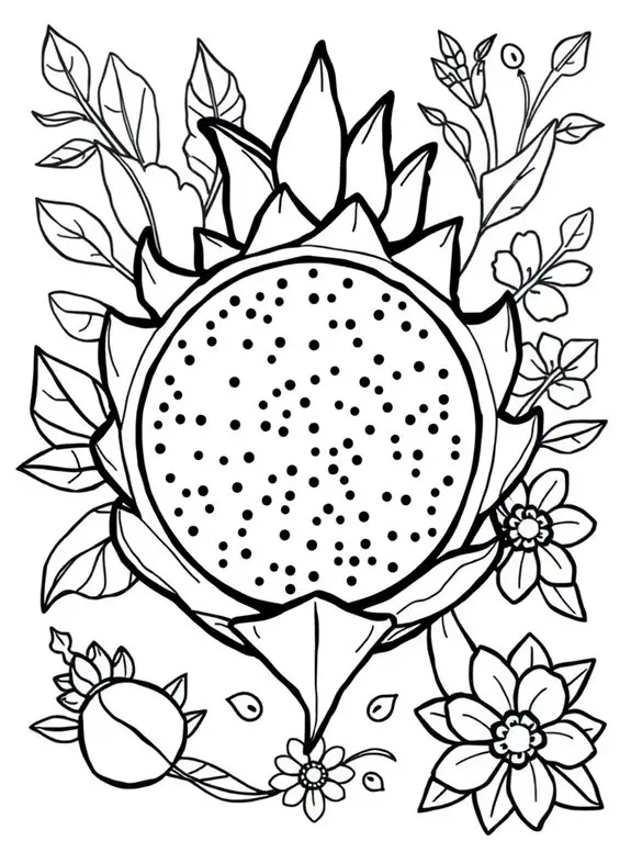 colorful dragon fruit design