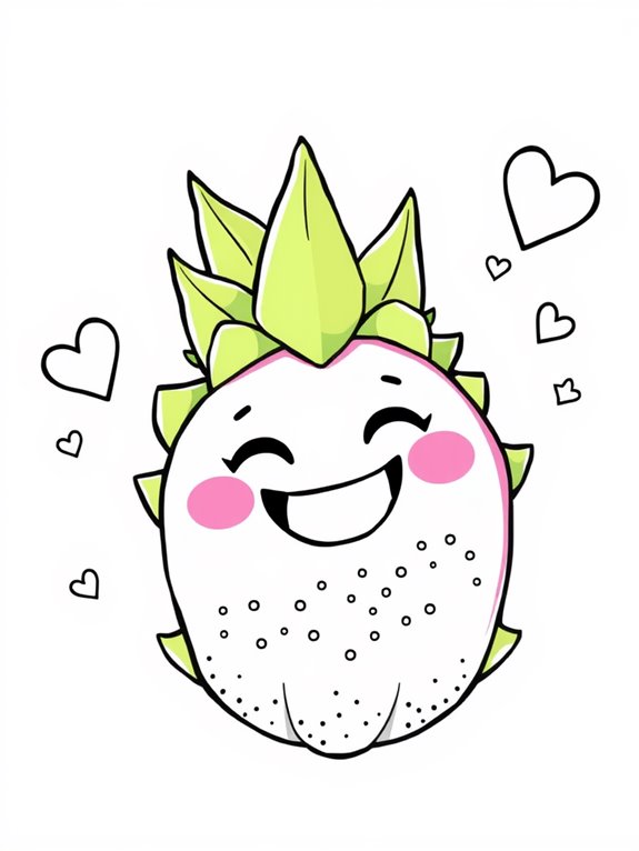 colorful dragon fruit illustration