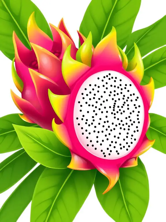 colorful dragon fruit illustration