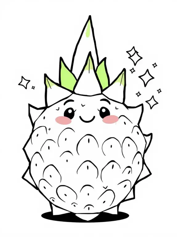 colorful dragon fruit illustration