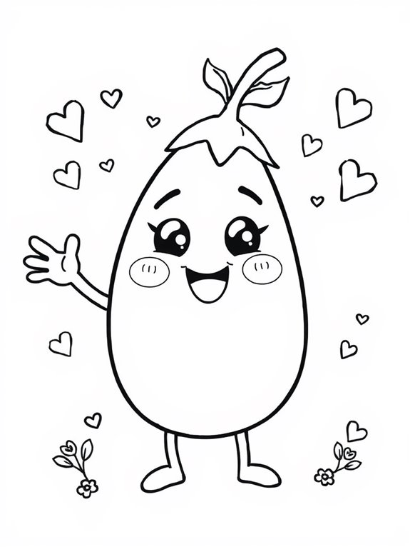 colorful eggplant coloring page