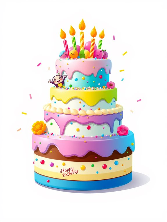 colorful festive cake design