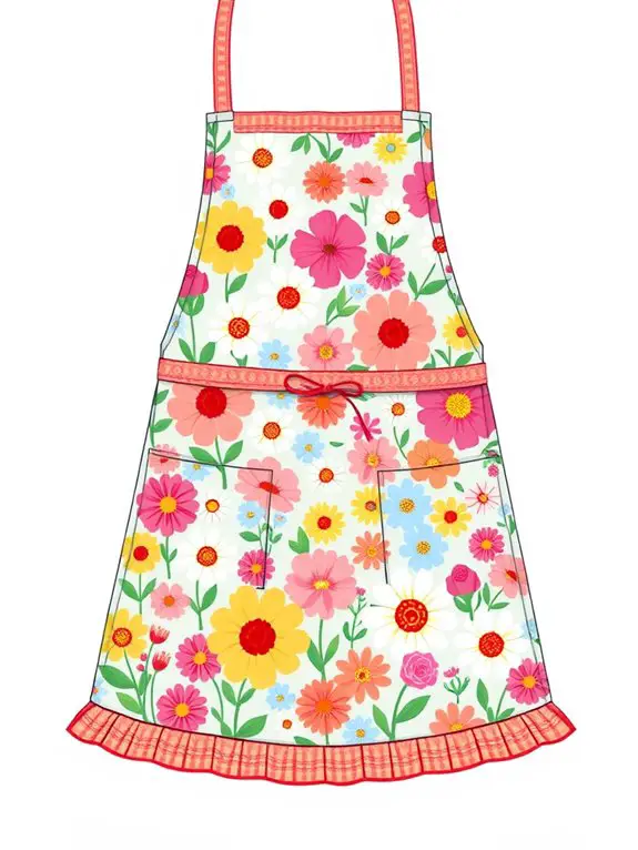 colorful flower patterned apron