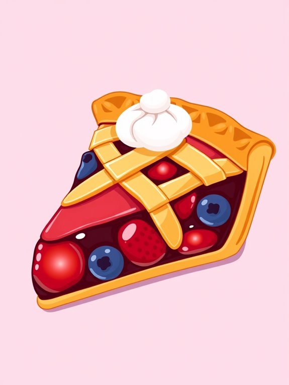 colorful fruit pie slice