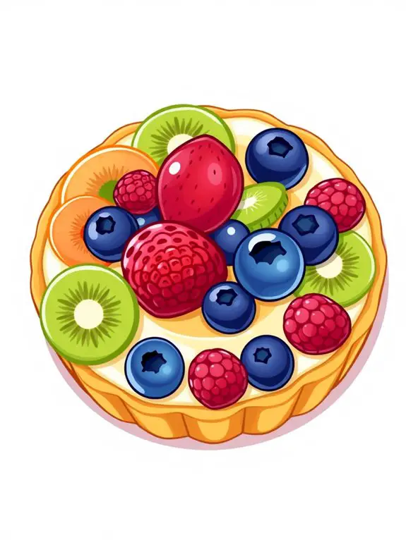 colorful fruit tart illustration