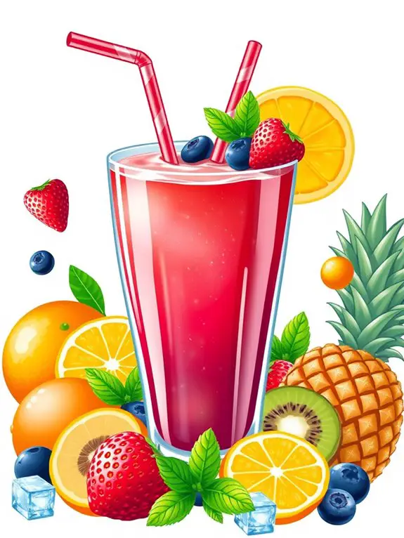 colorful fruity smoothie illustrations