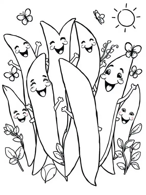 colorful green bean characters