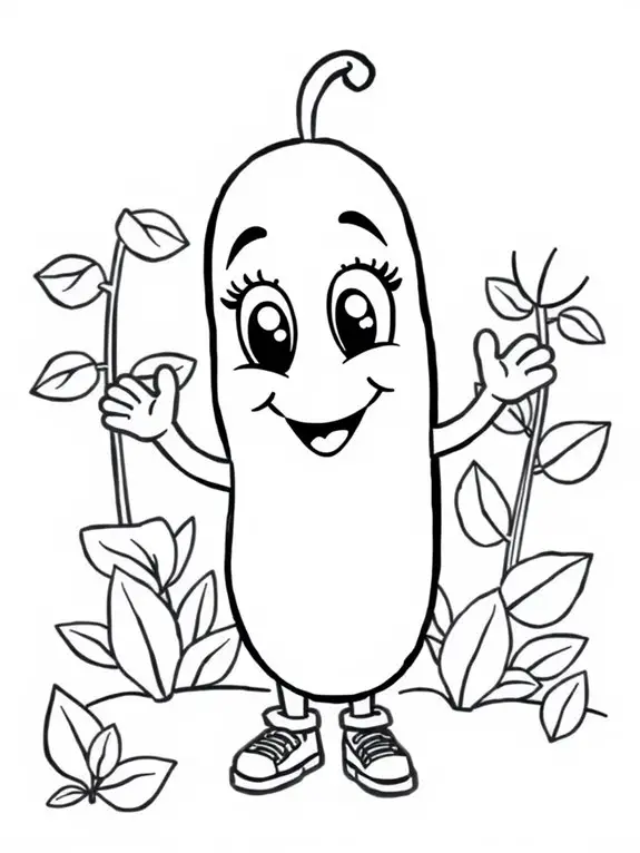 colorful green bean illustration