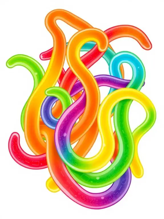 colorful gummy worm illustration