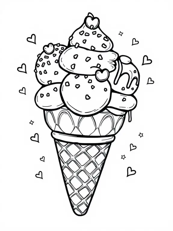 colorful ice cream cone